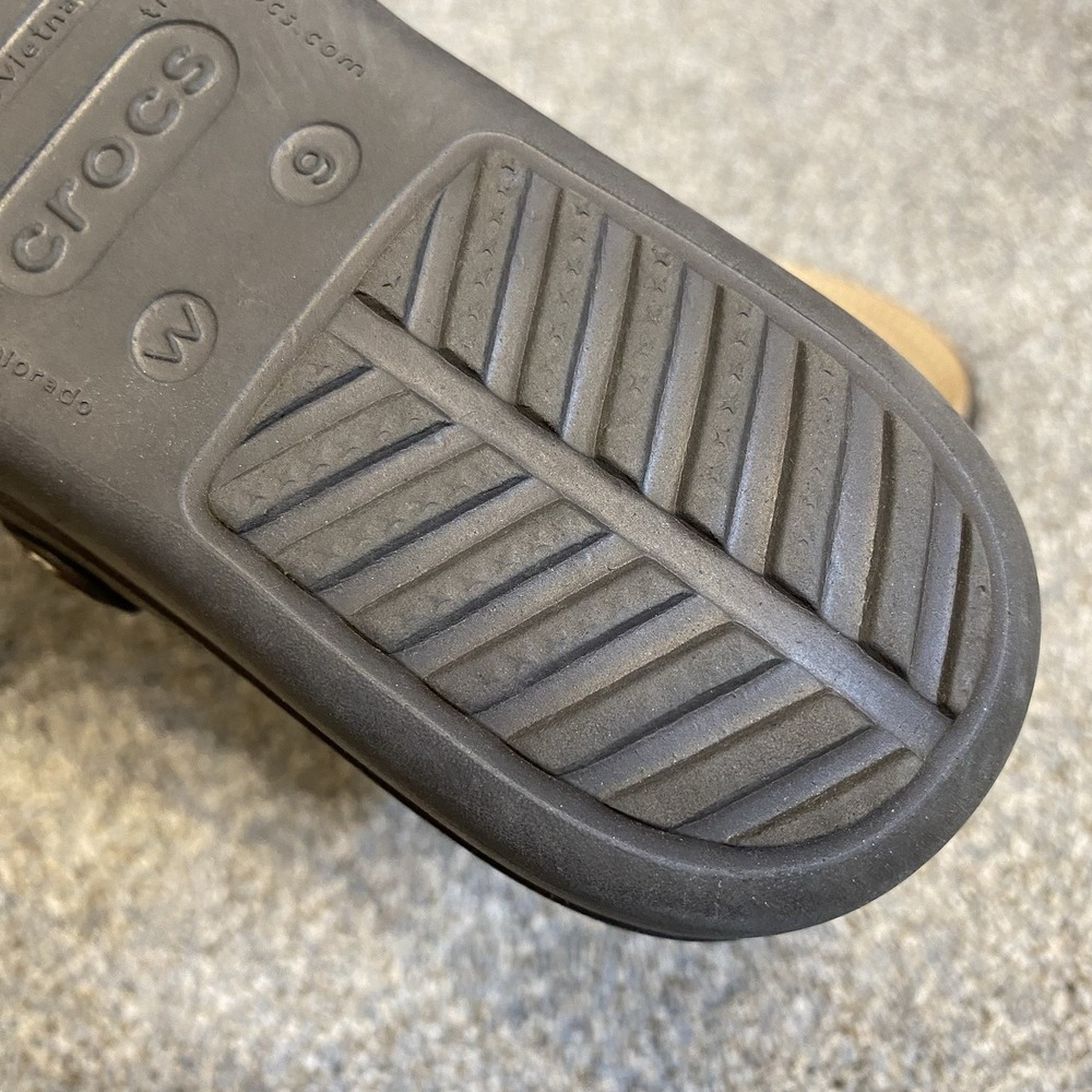 Crocs Sanrah Thong Sandals Women Size 9 Gray Hammered Circle Wedge Flip Flops - Picture 6 of 6